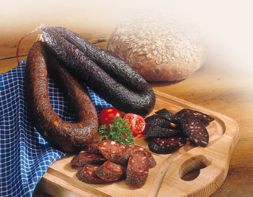 Hausgemachte Rotwurst im Ring | Stück ca. 210g | Traditionell hergestellte Delikatesse für Feinschmecker von Ammerländer Schinkendiele