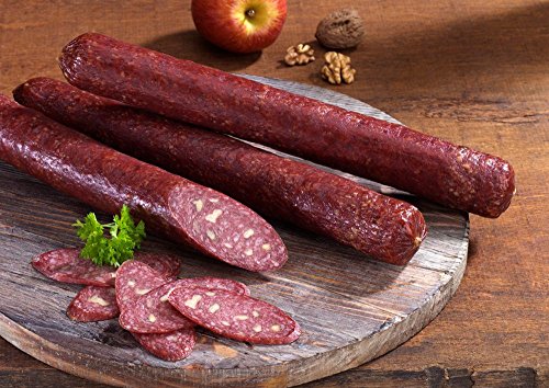 Genussvolle Walnuss-Salami ca. 380g - Premium Salamispezialität mit knackigen Walnüssen| ideal für Feinschmecker und Snackliebhaber von Ammerländer Schinkendiele