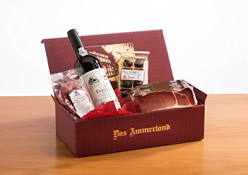 Rotwein-Schinken-Präsent Nr. 58 | Exquisites Geschenkset mit erlesenem Schinken und passendem Rotwein | Perfekt für Genießer und besondere Anlässe von Ammerländer Schinkendiele