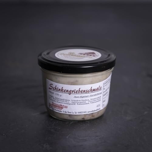 Schinken-Griebenschmalz im Glas | Ideal zum Braten und Kochen | 150g feiner Genuss Schinken-Griebenschmalz im Glas | Ideal zum Braten und Kochen | 150g feiner Genuss von Ammerländer Schinkendiele