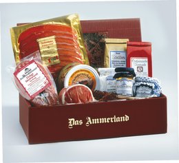 Schinken-Wurst-Tee-Präsent Ammerland -Rot-Nr. 36 | Vielfältiges Geschenkset mit Schinken | Wurst, Tee und Leckereien | Perfekt für Genießer und besondere Anlässe von Ammerländer Schinkendiele