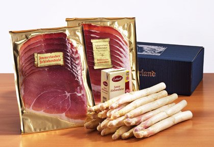 Spargel-Schinken-Paket für 2 Personen | Mit geräuchertem Ammerländer Landschinken und köstlicher Sauce Hollandaise | Perfekt für ein genussvolles Spargel-Dinner von Die Ammerländer Schinkendiele