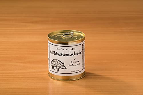 Wildschweinkeule in feinster Rahmsauce – 300g | Edles Wildschweinfleisch | Zart geschmort & vollmundig im Geschmack | Cremige Sauce für ein besonderes Geschmackserlebnis | Wildspezialität von Ammerländer Schinkendiele