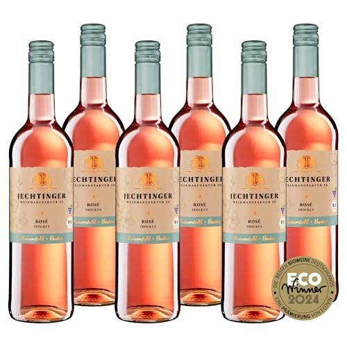 Jechtinger Rosé QbA trocken - Bio Rosé-Wein trocken, fruchtig frisch im Geschmack - Badischer Bio-Wein, Anbaugebiet Kaiserstuhl (6 x 0,75 l) von Jechtinger Weinmanufaktur eG