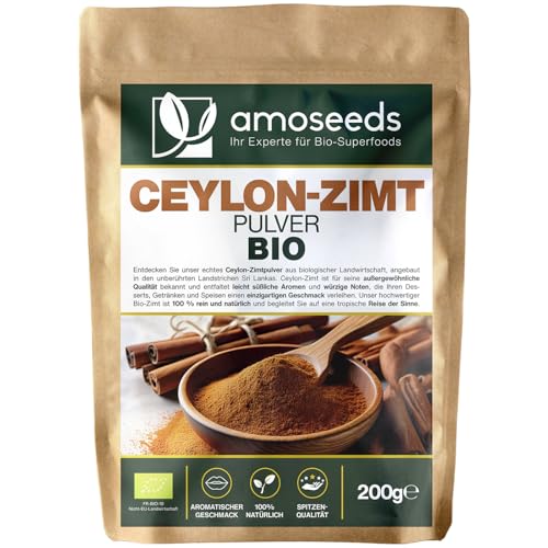 Ceylon-Zimt Pulver BIO 200G | Gemahlen, rein, natürlich, ohne Zusatzstoffe | Intensive Aromen | Spitzenqualität Ceylon-Zimt Pulver BIO 200G | Gemahlen, rein, natürlich, ohne Zusatzstoffe | Intensive Aromen | Spitzenqualität von Amoseeds