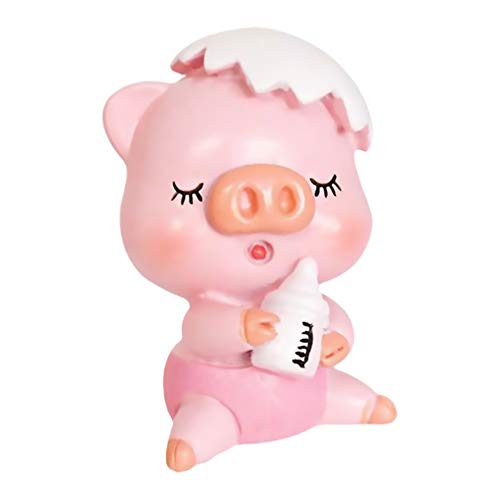 Amosfun Schweinchen Kuchen Topper Kawaii Tier Dessert Top Dekoration Mini Lucky Piggy Figur Figuren Spielzeug für Geburtstag Baby Shower Party (Pink) von Amosfun