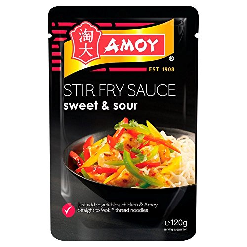 Amoy Straight to Tangy Sweet & Sour Stir Fry Sauce Wok (120g) - Packung mit 2 von Amoy