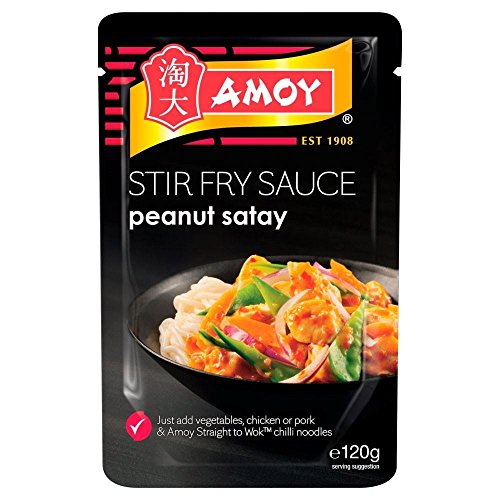 Amoy Straight to Wok Erdnuss Satay Stir Fry Sauce (120 g) - Packung mit 2 von Amoy