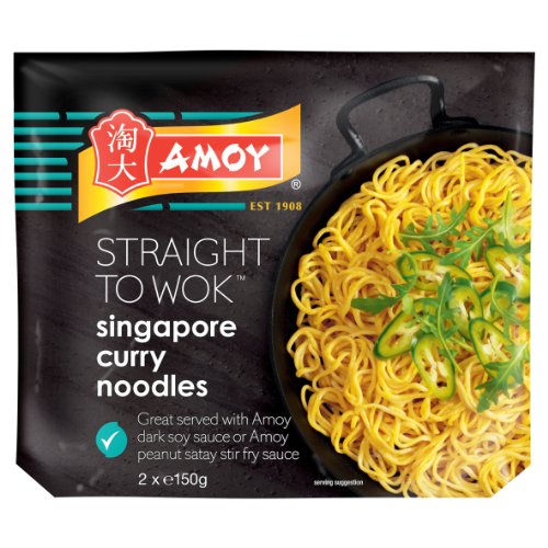 Amoy Straight to Wok Singapore Nudeln, 2 Stück pro Packung, 300 g, 6 Stück von Amoy