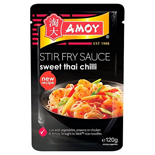 Amoy Straight to Wok Süße Chilli Thai Stir Fry Sauce (120 g) - Packung mit 2 von Amoy