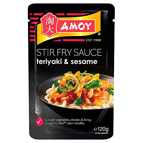 Amoy Straight to Wok Teriyaki & Sesam Stir Fry Sauce (120 g) - Packung mit 2 von Amoy