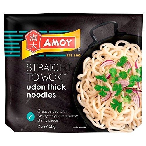Amoy Straight to Wok Udon Nudeln Dick (2 pro Packung - 300 g) - Packung mit 6 von Amoy
