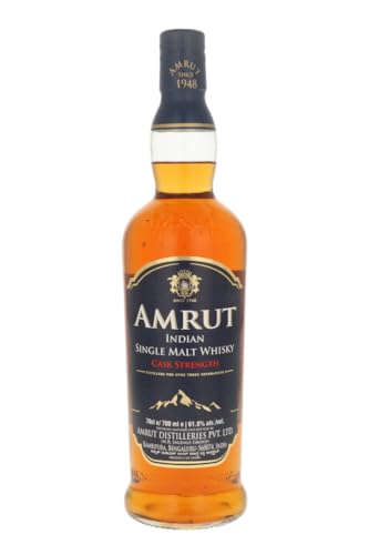 Amrut | Indian Cask Strenght Single Malt | 700 ml | 61,8% Vol. | Vollmundiger Geschmack von Eiche & Gerste | Noten von Blutorange & Butter | Lang anhaltender Angang | Mit Geschenkverpackung von Amrut