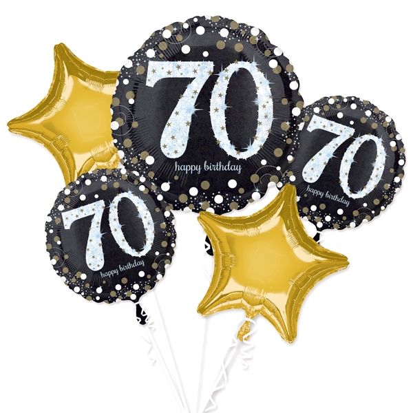 "70. Geburtstag" Glitzer Ballon-Set, 5-teilig von Amscan Europe GmbH