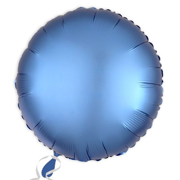 Folieballon rund Satin Luxe Azurblau, 34 cm von Amscan Europe GmbH
