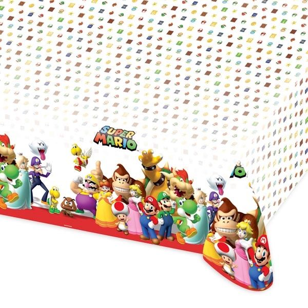 Super Mario Tischdecke 1,2×1,8m, Partytischdecke für Kinder, Folie von Amscan Europe GmbH