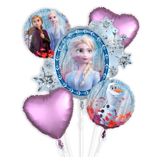 Frozen Ballon-Set, 5-teilig, mit XXL-Ballon und 4 kleinen Ballons von Amscan