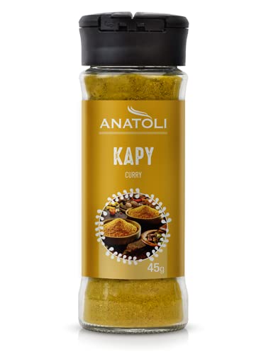 Anatoli Curry Gewürz gemahlen 45g Glas Streuer Spender mediterran von Anatoli