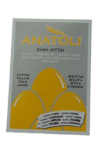 Anatoli Eierfarbe aus Griechenland gelb 3g lebensmittelecht - Gelbe Eier Farbe inklusive Handschuhe - griechische Ostern von Anatoli