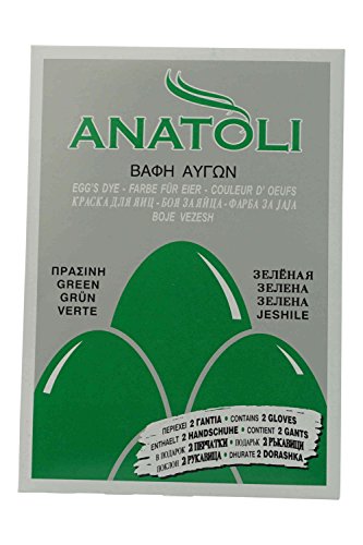 Anatoli Eierfarbe aus Griechenland grün 3g lebensmittelecht - Grüne Eier Farbe inklusive Handschuhe - griechische Ostern von Anatoli