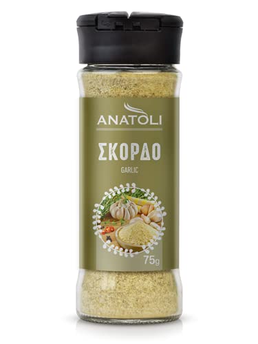 Anatoli Knoblauch Gewürz gemahlen 75g Glas Streuer Spender | Würz Garlic mediterran von Anatoli