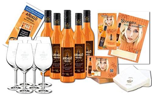 ANDALÖ Aperitif Sanddorn Liqueur Gastropaket incl. 6 Gläser und 200 Servietten von Andalö