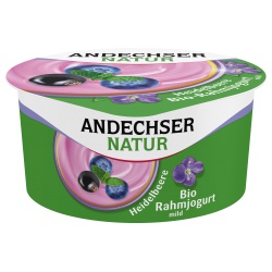 Rahmjoghurt mit Heidelbeere & Cassis von Andechser Natur