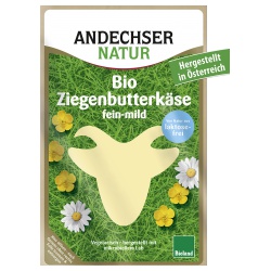 Ziegen-Butterkäse, geschnitten, laktosefrei Ziegen-Butterkäse, geschnitten, laktosefrei von Andechser Natur