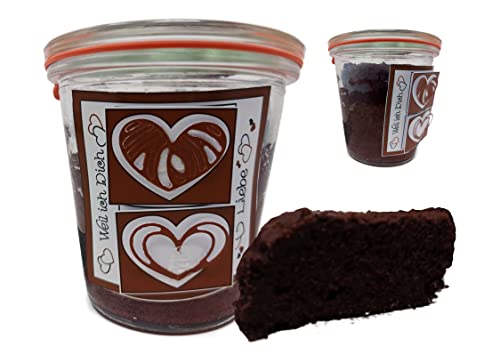 Schokoladenkuchen Vegan im Glas "Weil ich Dich liebe" von Andis Backidee Kuchen & Gebäck Eine Idee von A. Tönges