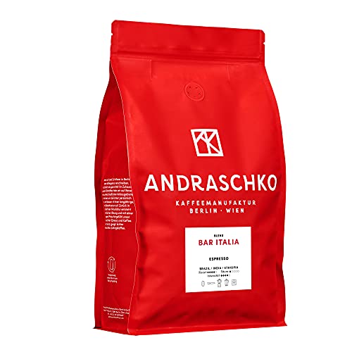 Andraschko - Bar Italia Espresso Blend 1kg - Fairer Kaffee - Mischung aus Brasilien | Indien | Äthiopien selbst geröstet von Andraschko