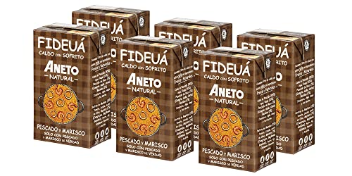 Aneto 100 % natürlich – Brühe für Fisch und Meeresfrüchte Fideuá – Schachtel mit 6 Einheiten à 1 l von Aneto