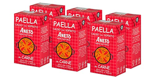 Aneto 100 % natürlich – Brühe für Fleisch- und Gemüse-Paella – Schachtel mit 6 Einheiten à 1 l von Aneto