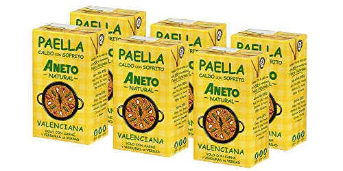 Aneto 100 % natürlich – Brühe für valencianische Paella – Schachtel mit 6 Einheiten à 1 l von Aneto