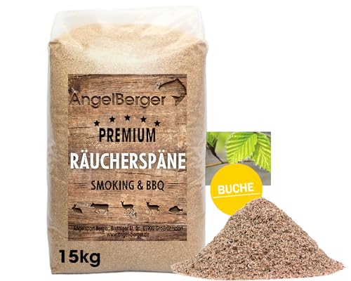 Angel-Berger Räuchermehl Räucherspäne Deluxe 10-15kg Sack Verschiedene Sorten (15kg, Buche Mehl) von Angel-Berger