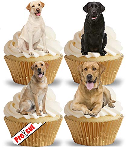 Vorgeschnittene Labrador Retrievers essbare Oblaten / Reispapier Hund Cupcake Kuchen Dessert Topper Geburtstag Party Dekorationen von Anglesit Animals