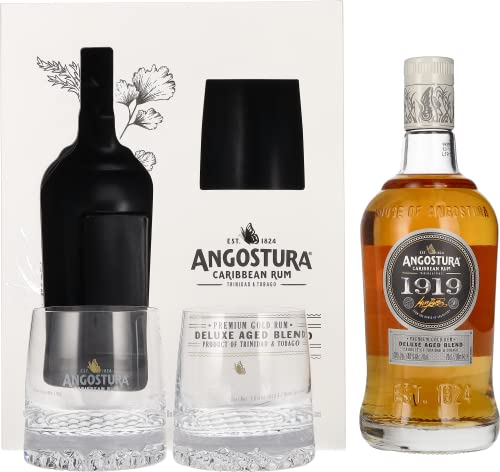 Angostura 1919 Premium Gold Rum Deluxe Aged Blend 40% Vol. 0,7l in Geschenkbox mit 2 Gläsern von Angostura