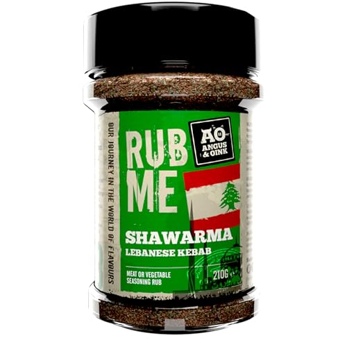 Angus & Oink | Shawarma libanesischer Kebab-Rub | Gewürzmischung für Fleisch oder Gemüse | Perfekt für Lamm oder Gemüse | Ideal zum Grillen, Räuchern und Ofen | 210g von Angus & Oink