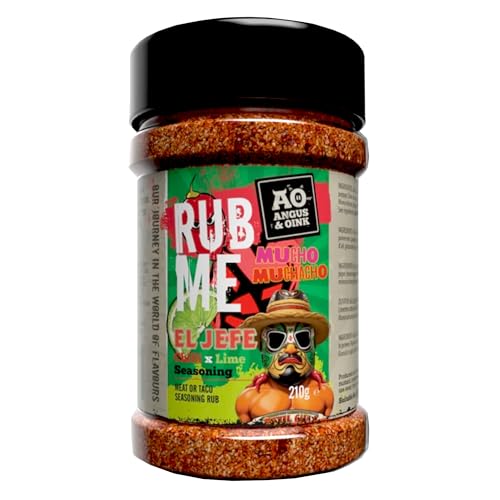 El Jefe Chili x Lime Spicy Mexican Spice Rub 210g Nussfrei Ideal für Fleisch oder Taco von Angus & Oink