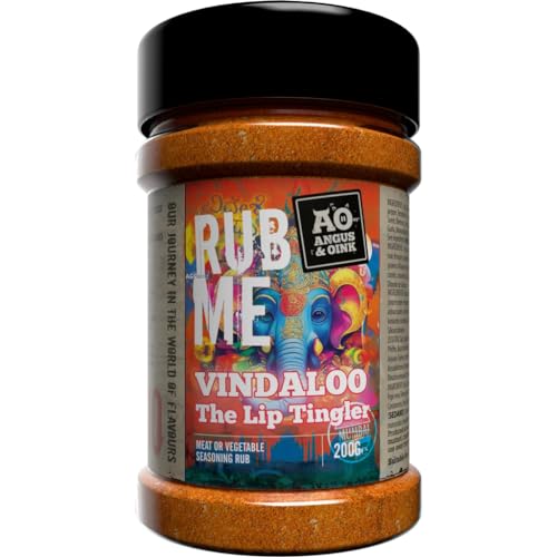 Vindaloo The Lip Tingler Indian Extra Spicy Spice Rub 200g Nussfrei Ideal für Fleisch oder Gemüse von Angus & Oink
