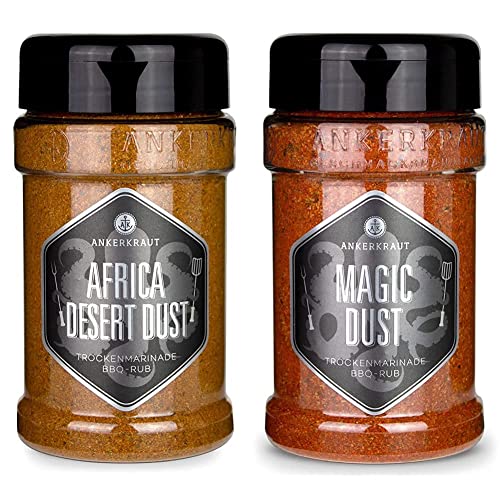 Ankerkraut Africa Desert Dust BBQ-Rub im Streuer & Magic Dust, 230g im Streuer, BBQ-Rub Grillmarinade, Gewürzmischung zum Zubereiten von Fleisch von Ankerkraut