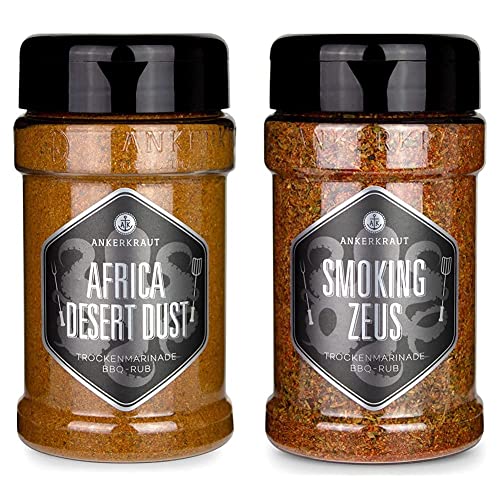 Ankerkraut Africa Desert Dust BBQ-Rub im Streuer & Smoking Zeus BBQ Rub, 200g von Ankerkraut