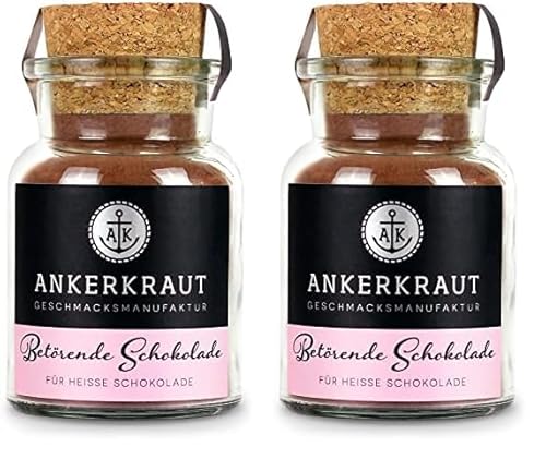 Ankerkraut Betörende Schokolade, Kakao-Pulver für heiße Schokolade, 105g im Korkenglas (Packung mit 2) von Ankerkraut