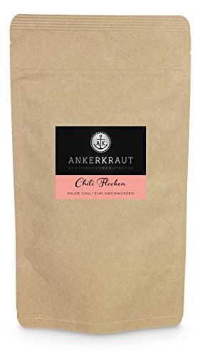 Ankerkraut Chili Flocken, 130g im Beutel, Gewürz-Flocken Scharf Feurig Geschrotet, Premium Qualität Natur Ankerkraut Chili Flocken, 130g im Beutel, Gewürz-Flocken Scharf Feurig Geschrotet, Premium Qualität Natur von Ankerkraut