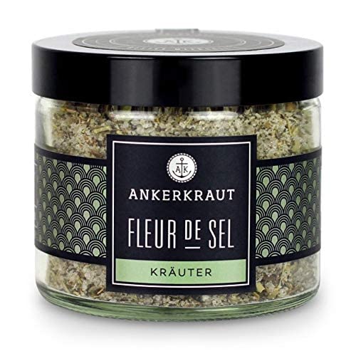 Ankerkraut Fleur de Sel Kräuter, edles Salz mit Rosmarin, Basilikum, Thymian, Majoran, Oregano, 135 g im Tiegel von Ankerkraut