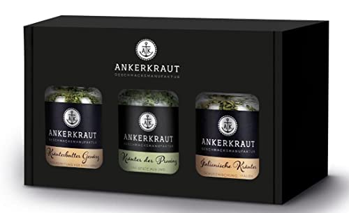 Ankerkraut Geschenkset Kräuter, Geschenk-Box mit 3 Kräutermischungen im Korkenglas von Ankerkraut