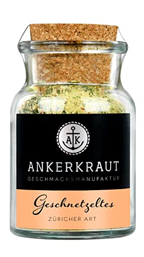 Ankerkraut Geschnetzeltes Züricher Art, mit Reis, Spätzle oder Rösti servieren, Gewürz für Fleisch mit Pfeffer, Zwiebel und Champignons, 100 g im Korkenglas Ankerkraut Geschnetzeltes Züricher Art, mit Reis, Spätzle oder Rösti servieren, Gewürz für Fleisch mit Pfeffer, Zwiebel und Champignons, 100 g im Korkenglas von Ankerkraut