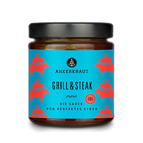 Ankerkraut Grill & Steak Sauce, für Barbecue, Fleisch, Saucen-Liebe im Glas 170ml von Ankerkraut