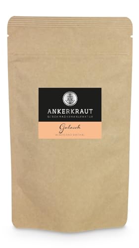 Ankerkraut Gulasch, Mischung Würziger Zutaten für Eintopf, Topf oder Backofen, mit Paprika edelsüß, Pfeffer, Majoran, Kümmel und mehr, Premium Qualität für Essen, 170 g im Beutel Ankerkraut Gulasch, Mischung Würziger Zutaten für Eintopf, Topf oder Backofen, mit Paprika edelsüß, Pfeffer, Majoran, Kümmel und mehr, Premium Qualität für Essen, 170 g im Beutel von Ankerkraut