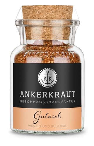 Ankerkraut Gulasch Gewürz, Gewürzmischung für ungarische Gulasch aus dem Topf oder Ofen, 80g im Korkenglas Ankerkraut Gulasch Gewürz, Gewürzmischung für ungarische Gulasch aus dem Topf oder Ofen, 80g im Korkenglas von Ankerkraut