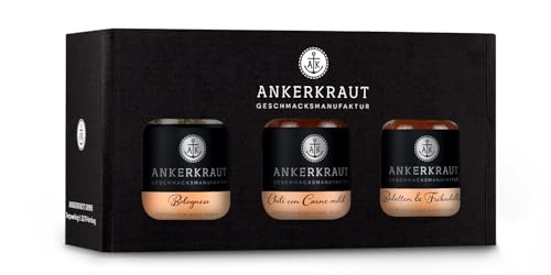 Ankerkraut Hack Pack Gewürz-Box, mit Bolognese, Buletten und Frikadellen und Chili con Carne mild, Geschenk-Set für Freunde, 280 g Gewürz von Ankerkraut